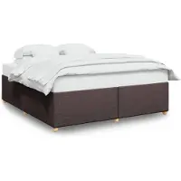 Syfax Bettgestell ohne Matratze Dunkelbraun 180x200 cm Stoff