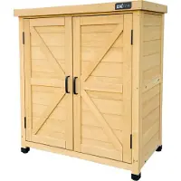 Axi Felix Gartenschrank aus Holz in Braun | Geräteschrank / Geräteschuppen für den Garten mit Ablage | 80 x 45 x 93 cm