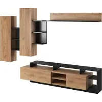 Furnlux Classic FURNLUX Schrankwand Alva Beige Und Graphit 260cm / Hauptfarbe: Beige / Abmessungen: 260 x 172 x 44 cm