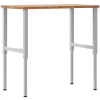vidaXL Best Möbel Werkbank Hellbraun - 100x60x(71,5-98) cm Massivholz Eiche - Werkbänke A3309702