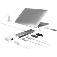 Ginza.se JCD375-N USB-C Modular Multi-Adapter mit 2 Bausautz, USB 3.2 Gen 2 (3.1 Gen 2) Type-C, 100 W, 10,100,1000 Mbit/s, Silber, Weiß, MicroSD (TransFlash), SD, 4K Ultra HD