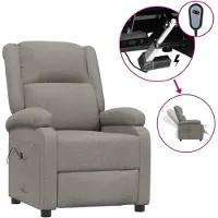 Syfax Relaxsessel Elektrisch Taupe Stoff
