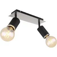 Globo Lighting Strahler Metall schwarz matt, 2x E27