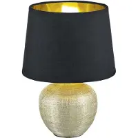 TRIO Tischlampe Luxor 26 cm Gold mit Schwarz