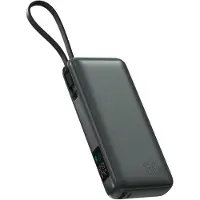 4smarts Powerbank Enterprise mit integriertem USB-C Kabel 20000mAh 130W spacegrau, 20000 mAh, Lithium-Ion (Li-Ion), 130 W, Schwarz