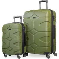 Hauptstadtkoffer X-Kölln - 2er Koffer-Set erweiterbare Trolleys, robuste Hartschale ABS, Handgepäck + Aufgabegepäck Reisekioffer, TSA, (S & L),Olivgrün