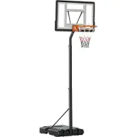 HOMCOM Basketballständer mit Rädern rollbar 210-260 cm höhenverstellbar Stahl