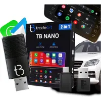 Tradebit TB NANO Wireless MINI Adapter für CarPlay / Android Auto - USB-A & Type-C Dongle, kompatibel mit 98 % Autos, ästhetisches Design