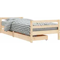 Syfax Kinderbett mit Schubladen 90x200 cm Massivholz Kiefer