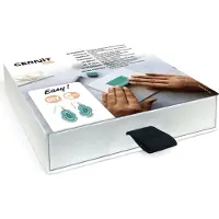 Cernit CEKIT001C - Starterset 4 Mini-Blöcke Polymer-Modelliermasse à 25g, Modellierwerkzeuge, 1 bebilderte Schritt-für-Schritt-Anleitung, Schmuck, 1 Set