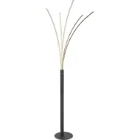 Globo Stehleuchte Metall schwarz matt, Kunststoff opal, weiß, dimmbar, Touchdimmer, LxBxH: 560x600x1870mm, Kabellänge 1800mm, inkl. LED 36W 230V, 4100lm Source, 910lm Output, 3000K