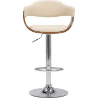 vidaXL "Winterschlussverkauf "Barhocker 2er Set - CLORIS - Barstuhl - Optimal Komfort, Creme Bugholz und Kunstleder - 53 x 48 x (88 - 109) cm - NeuMöbel7081529