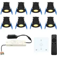 HOFTRONIC™ 8x Milano LED Mini Einbaustrahler 12V 3W 200lm 2700K IP65 Schwarz