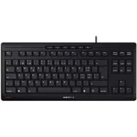 Cherry STREAM KEYBOARD TKL, Kabelgebunden, USB, Scherenschalter, QWERTZ, Schwarz