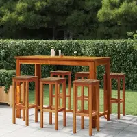 vidaXL 2024 Moderne Gartenstühle Barhocker 6 Stk. Massivholz Akazie 255453