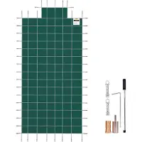Vevor Pool Abdeckplane 6,7 x 12,8 m Polypropylen Winterabdeckplane Passend für 6,1 x 12,2 m Poolgröße Poolplane poolabdeckung Winterabdeckung Poolüberdachung