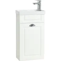 VCM 2-tlg Set | Waschplatz für Gäste WC | H. 83 x B. 41 x T. 22 cm | Gästebad | Waschtisch Toilette | Waschplatz im Landhaus Stil | Badezimmer Set – Casalo