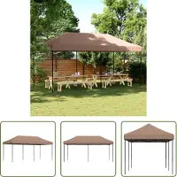 The Living Store Partyzelt Faltbar Pop-Up Braun 580x292x315 cm