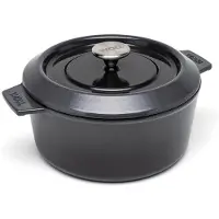 Woll Bratentopf Iron Ø24cm 5,2l Carbon Grey, 4,2 l, Grau, Keramik, Gas, Halogen, Induktion, Silikon, 24 cm, 110 mm