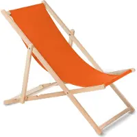 Greenblue Liegestuhl aus Buchholz ohne Armlehne Sonnenliege Gartenliege 110kg orange