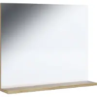VCM Badspiegel rahmenlos | Hängespiegel mit Ablage | modernes Design | Maße ca. H. 60 x B. 50 x T. 2 cm | Wandspiegel – Landos