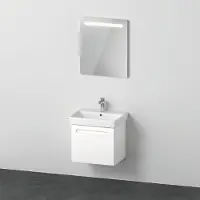 Duravit Badmöbel-Set No.1 BxHxT 60 x 200 x 45 cm Frontfarbe weiß mit Waschtisch weiß und Waschtischunterschrank Spiegel