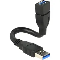 DeLOCK 0.15m 2xUSB3.0-A, 0,15 m, USB A, USB A, USB 3.2 Gen 1 (3.1 Gen 1), Männlich/Weiblich, Schwarz