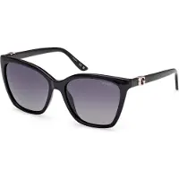 GUESS GU00191 Damen-Sonnenbrille Vollrand Quadratisch Kunststoff-Gestell, schwarz