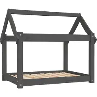 Syfax Hundebett Grau 81x60x70 cm Massivholz Kiefer