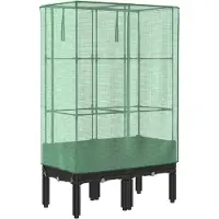 vidaXL Design New Hochbeet mit Gewächshaus-Aufsatz Rattan-Optik 80x40x140 cm - Beete Möbel2025 CHY6972715 1parcel