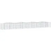 vidaXL Gabionen-Hochbeet mit Hochbogen 400x50x50 cm Verzinktes Eisen