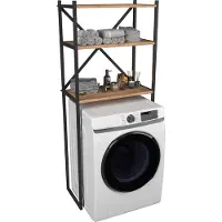 VCM Metall Überbauschrank | Waschmaschine | Maße: H. 160 x B. 66 x T. 34 cm | 3 Ablagen aus Holz - Insasi