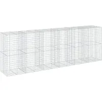 vidaXL Gabione mit Deckel 600x100x200 cm Verzinktes Eisen