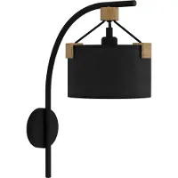 Stars of Light Wandlampe Potosi, Wandleuchte innen, Schlafzimmerlampe, Stahl in schwarz, Kraftpapier, Holz in schwarz, braun, E27 Fassung
