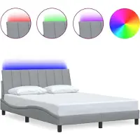 Syfax Bettgestell ohne Matratze "Hanko" Hellgrau 140x200 cm Stoff