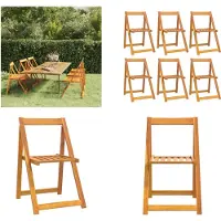 vidaXL Klappbare Gartenstühle 6 Stk. Massivholz Akazie - Gartenstuhl - Gartenstühle - Außenstuhl - Outdoor-Stuhl