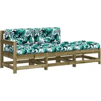 vidaXL 3-tlg. Garten-Lounge-Set mit Kissen Kiefernholz Imprägniert