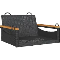 vidaXL Hängesessel Schwarz 63x62x40 cm Poly Rattan