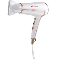 Alpina Föhn 1600–2000 W – Haartrockner mit 3 Heizstufen – Haartrockner mit Cool-Shot-Funktion – Haartrockner inkl. zusätzlichem Aufsatz und Aufhängeschlaufe – Weiß/Rosé