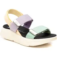 Xti für Damen. 14407302-AQUA Sandalen 144073 mehrfarbig (37), 3 bis 5 cm, Klettverschluss, Lässig