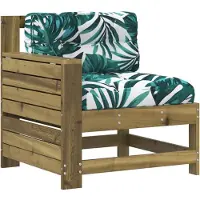 vidaXL Gartensofa mit Armlehne und Kissen Kiefernholz Imprägniert