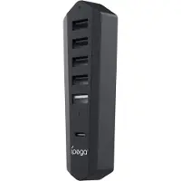 IPEGA , USB-Erweiterungshub fr PS5 Slim / 5 Pro Mehrfachnutzung, Schwarz