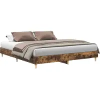 Syfax Bettgestell ohne Matratze Räuchereiche 160x200 cm Holzwerkstoff