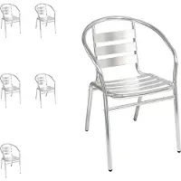 Mojawo 6 Stk. stabile Aluminium Bistrostuhl Stapelstuhl Gartenstuhl stapelbar