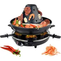 Syntrox Germany Tatarenhut Grill mit Raclette 6 Personen 1500W schwarz