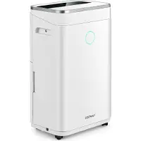 Costway Luftentfeuchter 25L/Tag mit Ablassschlauch und LED-Anzeige - Weiß - 34x24x57 cm