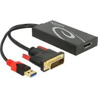 DeLOCK 0.3m, DVI 24+1 + USB-A/Displayport 20p, 0,3 m, DVI-D + USB, HDMI, Männlich, Weiblich, 3840 x 2160 Pixel