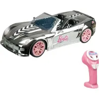 Happy People 63619 - Ferngesteuertes Auto - Barbie Dream Car (silber, 40cm) mit Licht, kompatibel mit Barbie