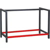 Wiltec Werkbank Gestell 125 x 57 x 81 cm aus Stahl, Werkbankgestell in Anthrazit Rot, Tischgestell max. 200 kg als Werkbank, Arbeitstisch & Sideboard