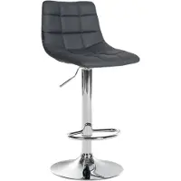 DELUKE Barhocker DUBAI - Grau, Kunstleder, Chrom | Barhocker mit Lehne Barstuhl Tresenhocker Tresenstuhl Kneipenhocker Kneipenstuhl